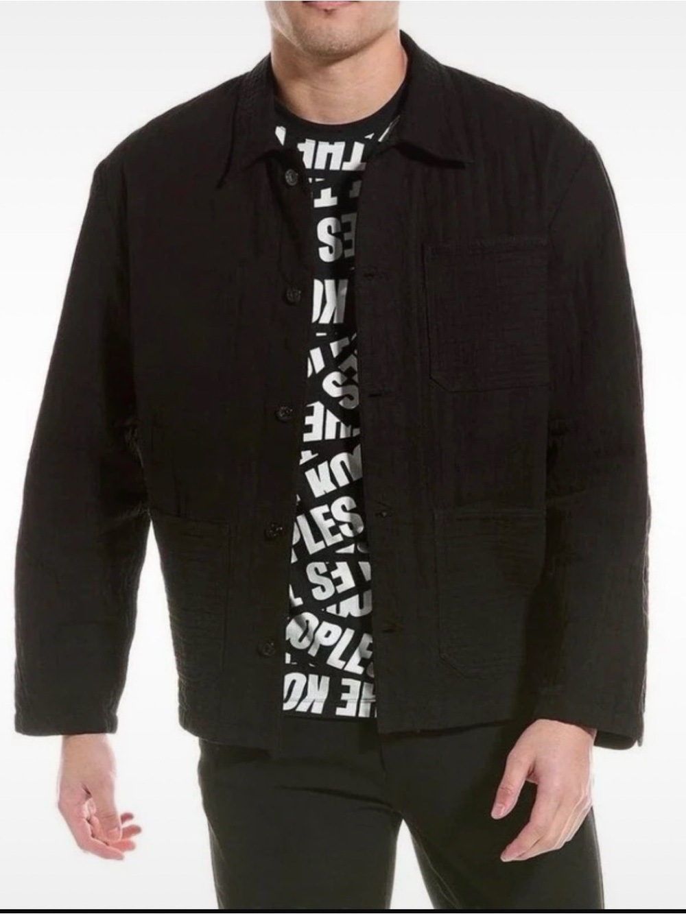 The Kooples Men's Black Button-Up Jacket
